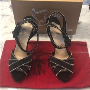 Louboutin zipper accent sandals